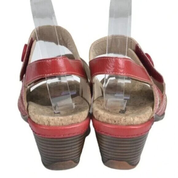 Romika Calgary 2 Wedge Sandal Red Adjustable Straps Size 38 US  7 7 5 - Picture 8 of 14